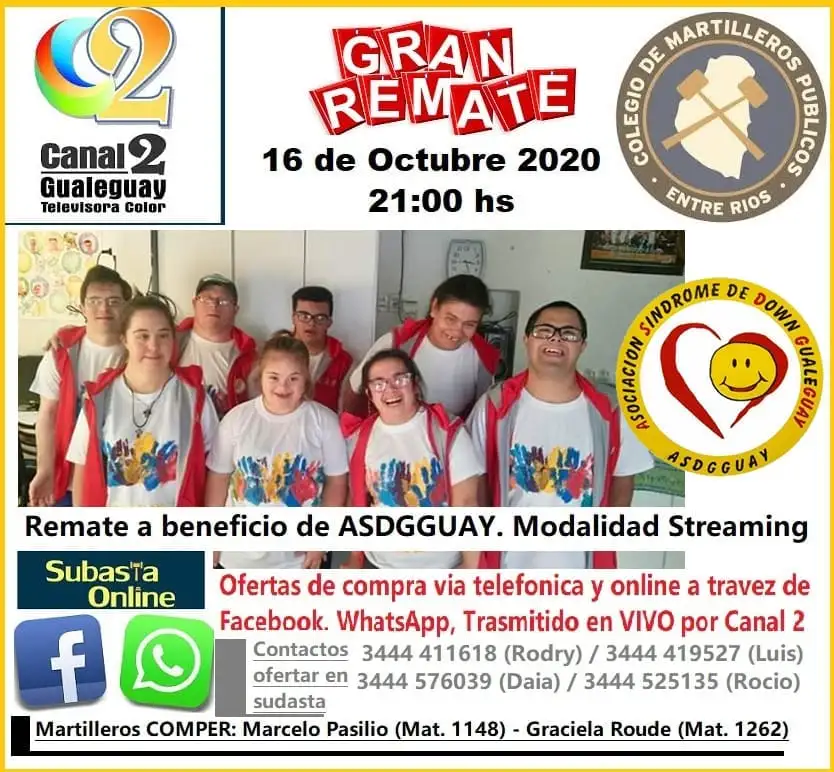 ASDGGUAY organiza un remate para recaudar fondos