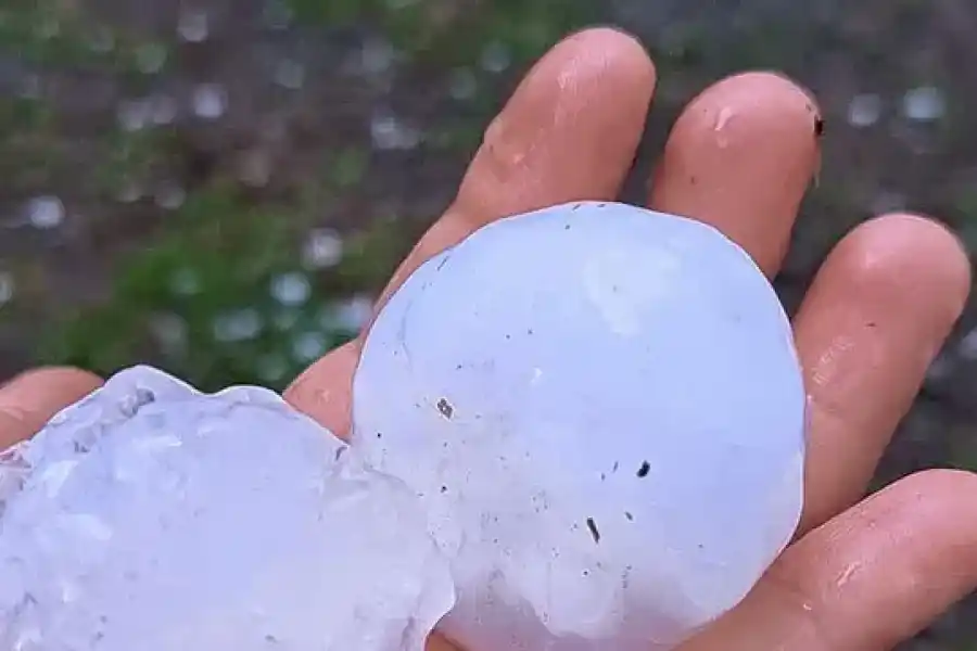 Una fuerte granizada con piedras de gran tamaño cayó en Helvecia durante esta mañana