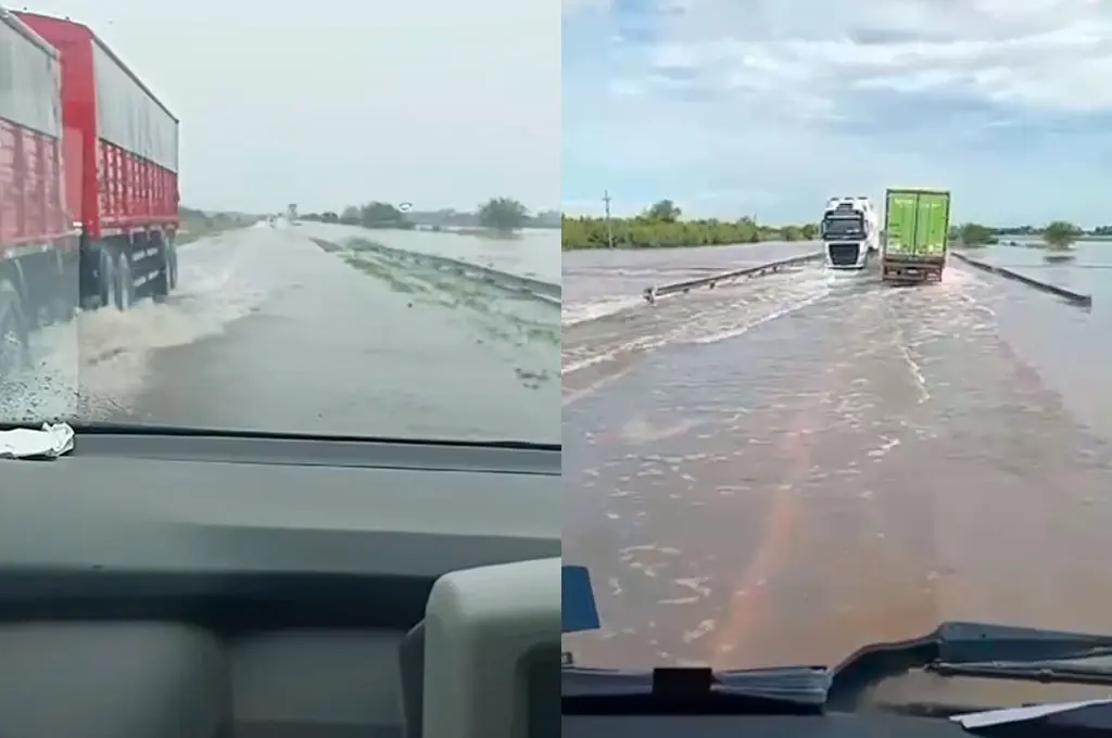 Atención: corte total en un sector de la Ruta Nacional 34 por abundante agua sobre la calzada