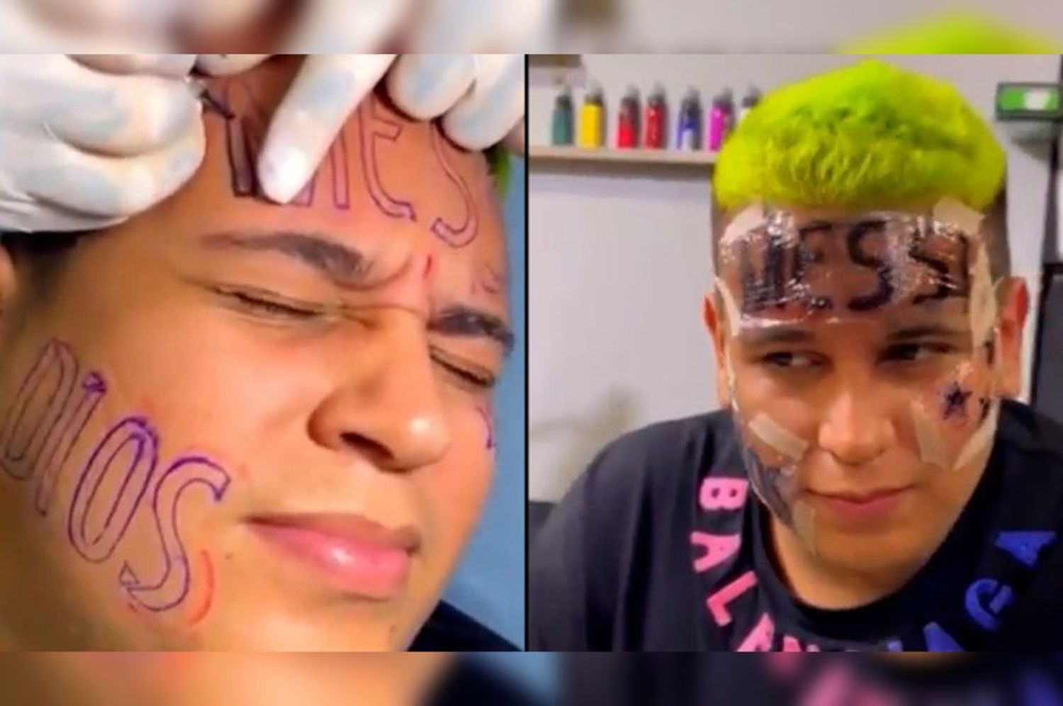 Impresionante: un hincha se tatuó “Messi”, “D10S” y las tres estrellas en la cara