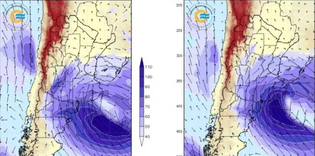 Este fenómeno traerá consigo abundantes precipitaciones, tormentas que podrían incluir granizo y vientos con ráfagas de gran intensidad. Fuente: Servicio Meteorológico Nacional.