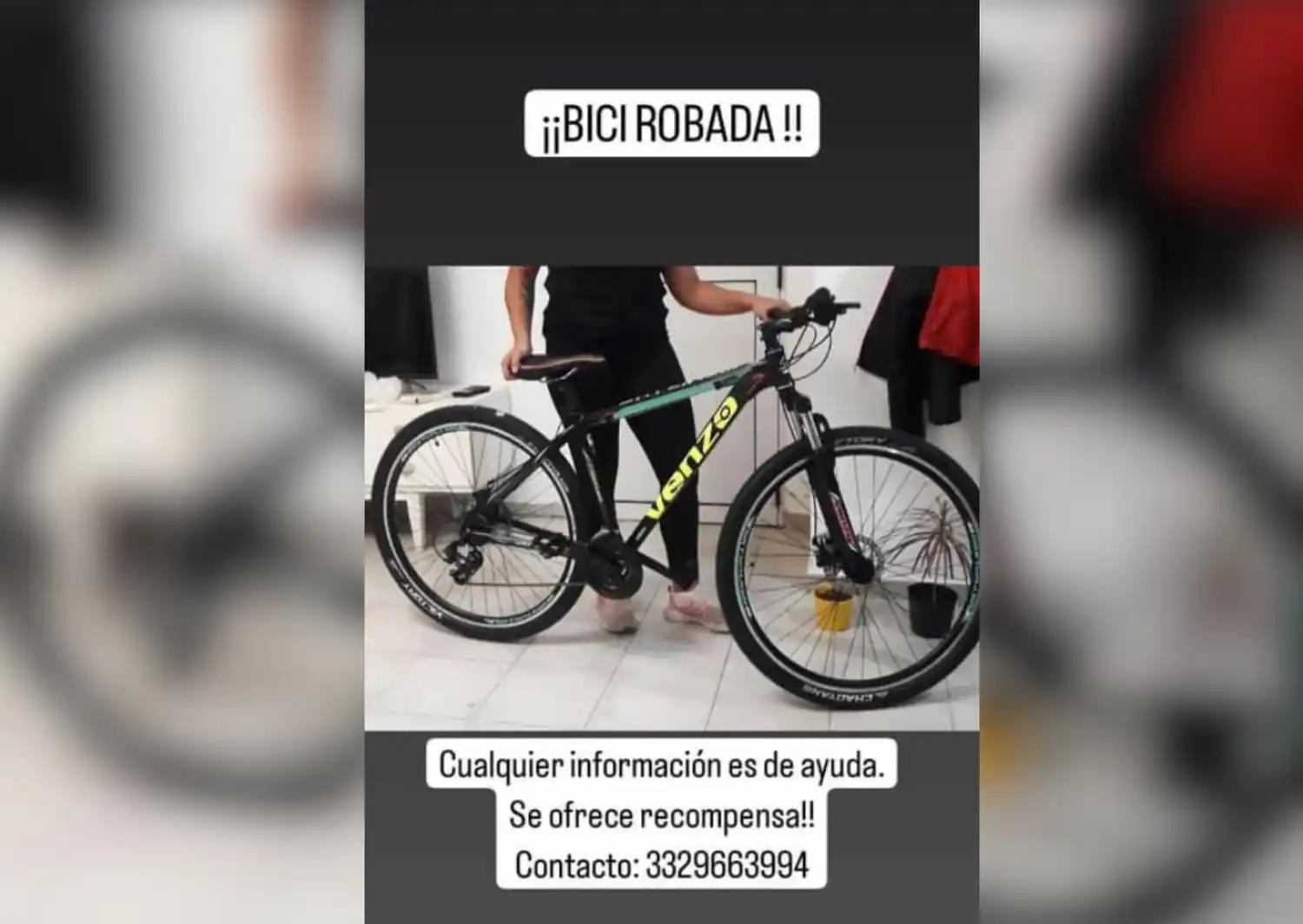 Bici robada en calle Ituzaingó