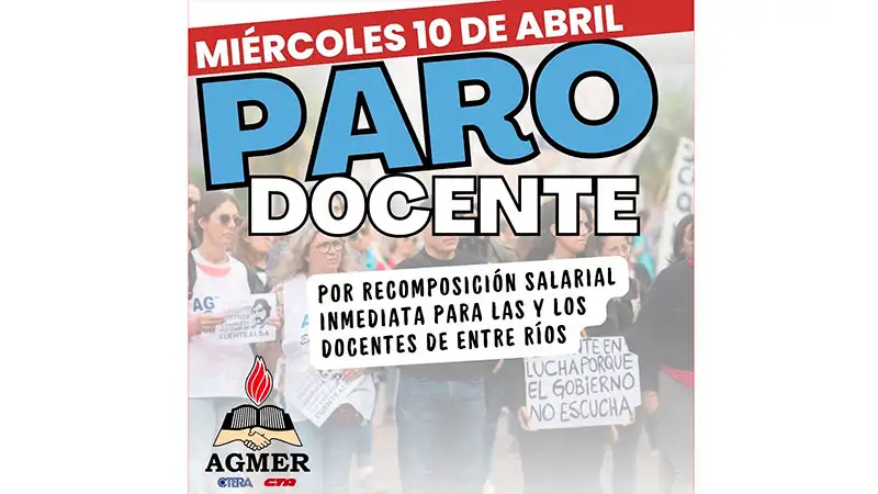 Agmer resolvió un paro para este miércoles: reclaman recomposición salarial