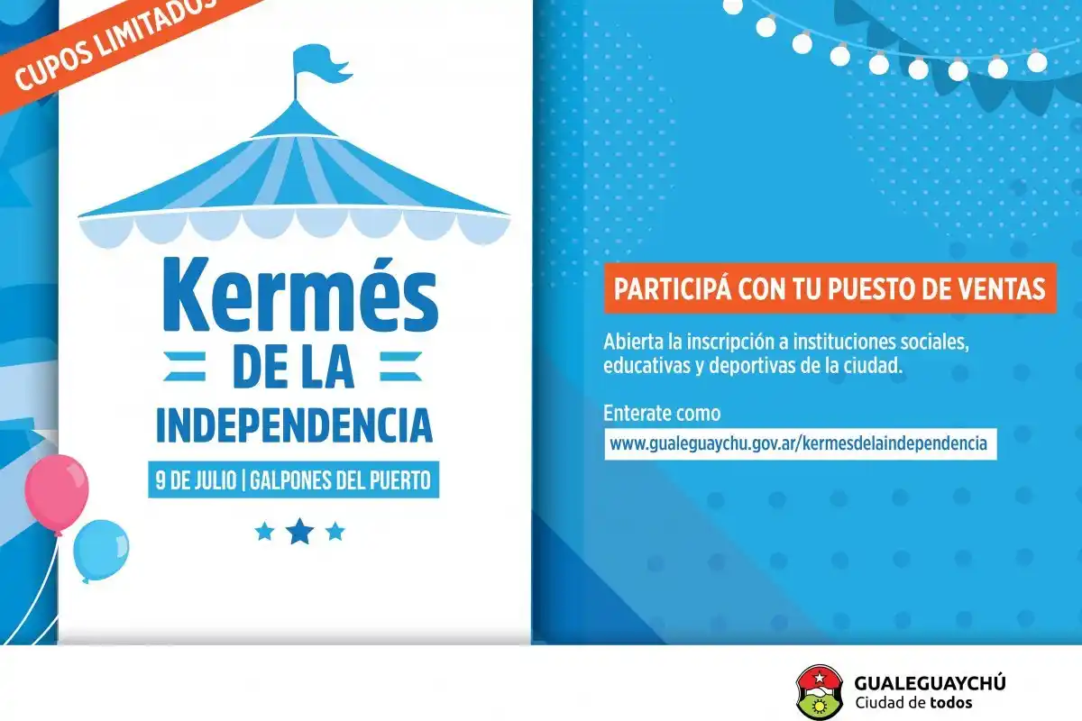 Invitan a participar de le kermés del 9 de julio 