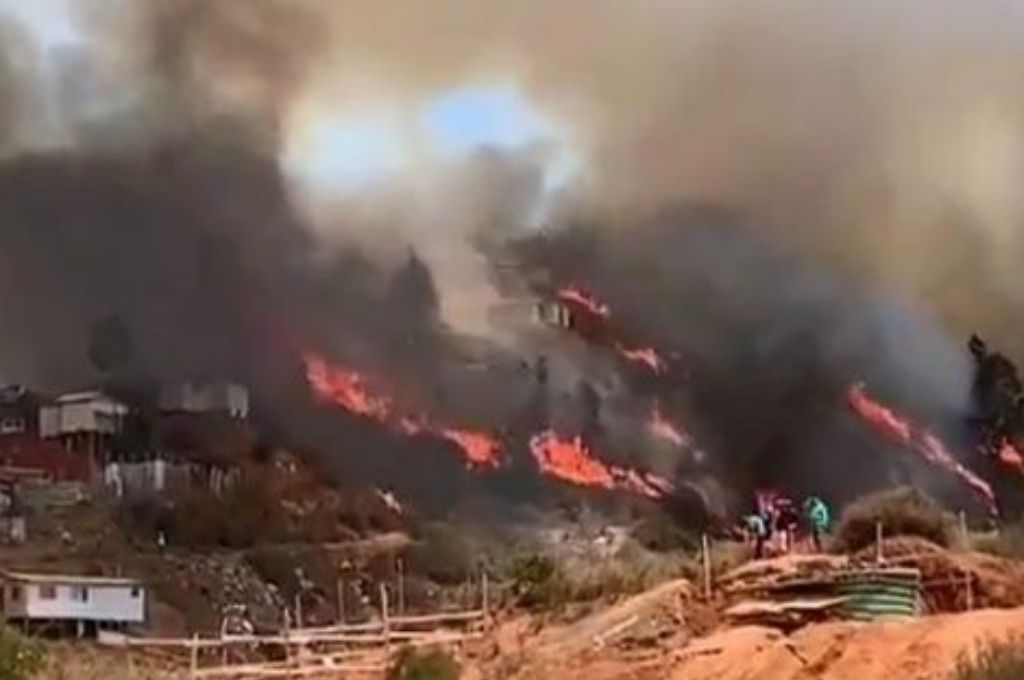 Chile: gigantesco incendio forestal consume al menos 27 casas en Valparaíso