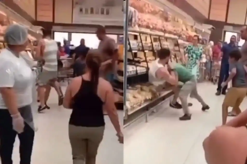 Pelea en un supermercado