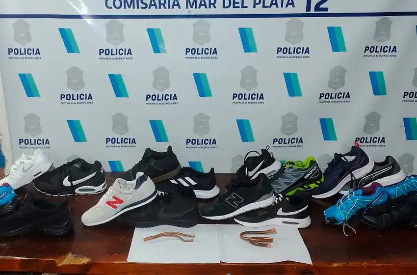 Detenido con antecedentes, robó 18 zapatillas y caños de gas
