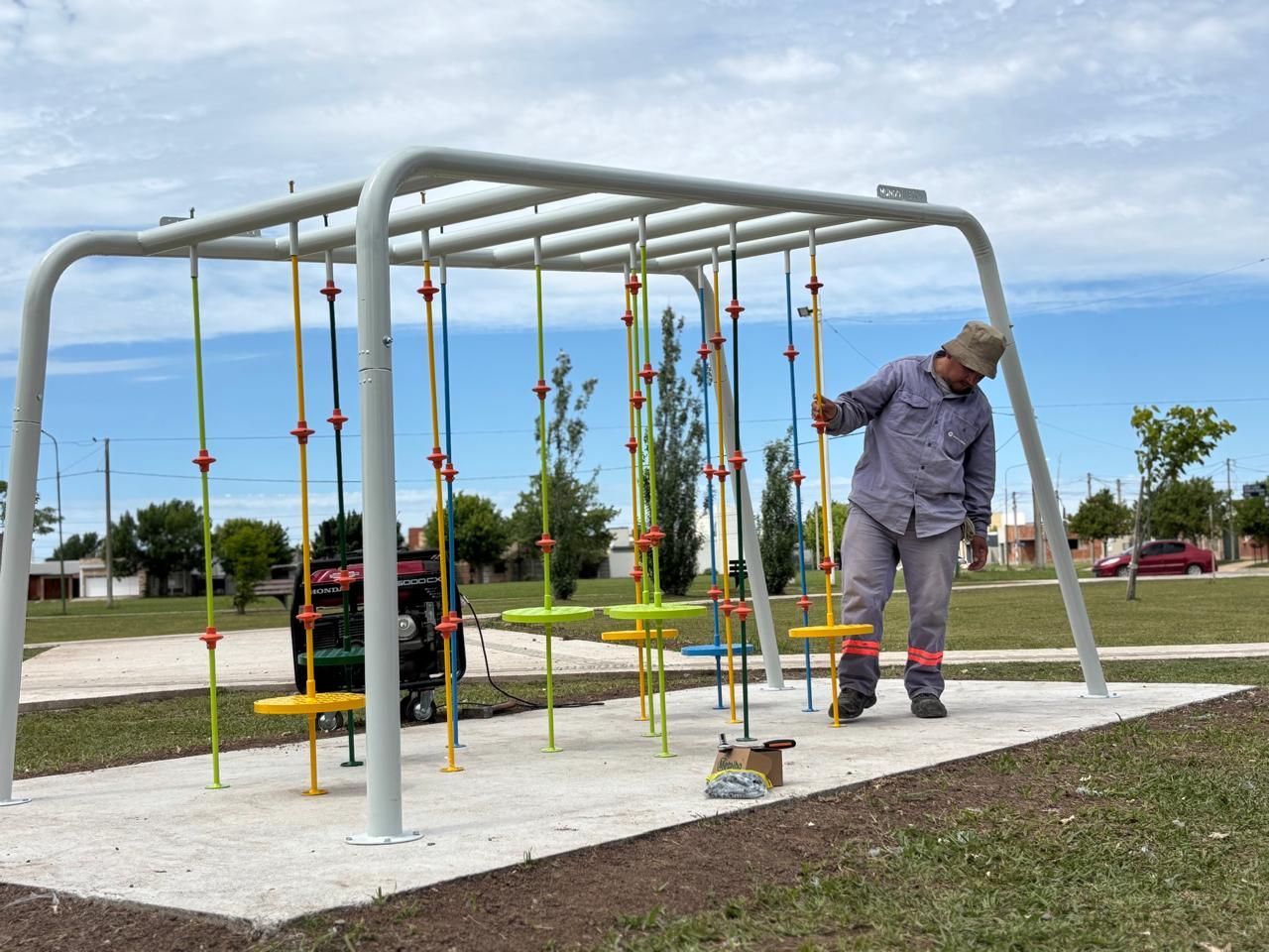 Quedó habilitado un circuito de equilibrioen el Barrio Los Arces