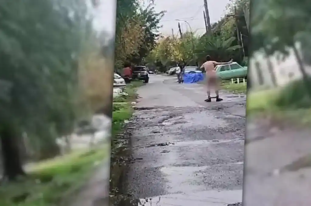 Salió desnudo y lo detuvieron