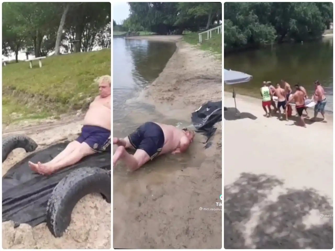 Insólito: se tiró de un "tobogán acuático" y lo tuvieron que sacar en camilla