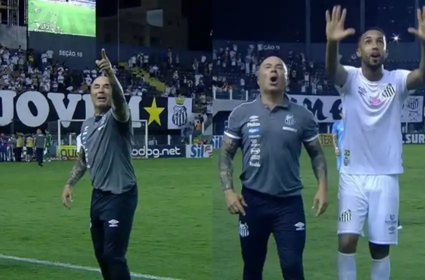 Noche de furia de Sampaoli: terminó discutiendo con un hincha del Santos