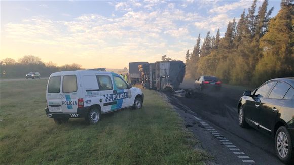 Camión volcó la carga en ruta 9 y hubo tránsito asistido durante horas