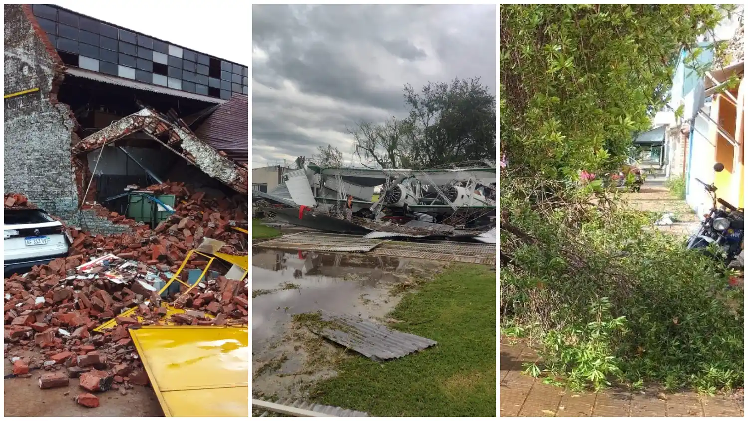 El temporal en 9 de Julio dejó imágenes desgarradoras.