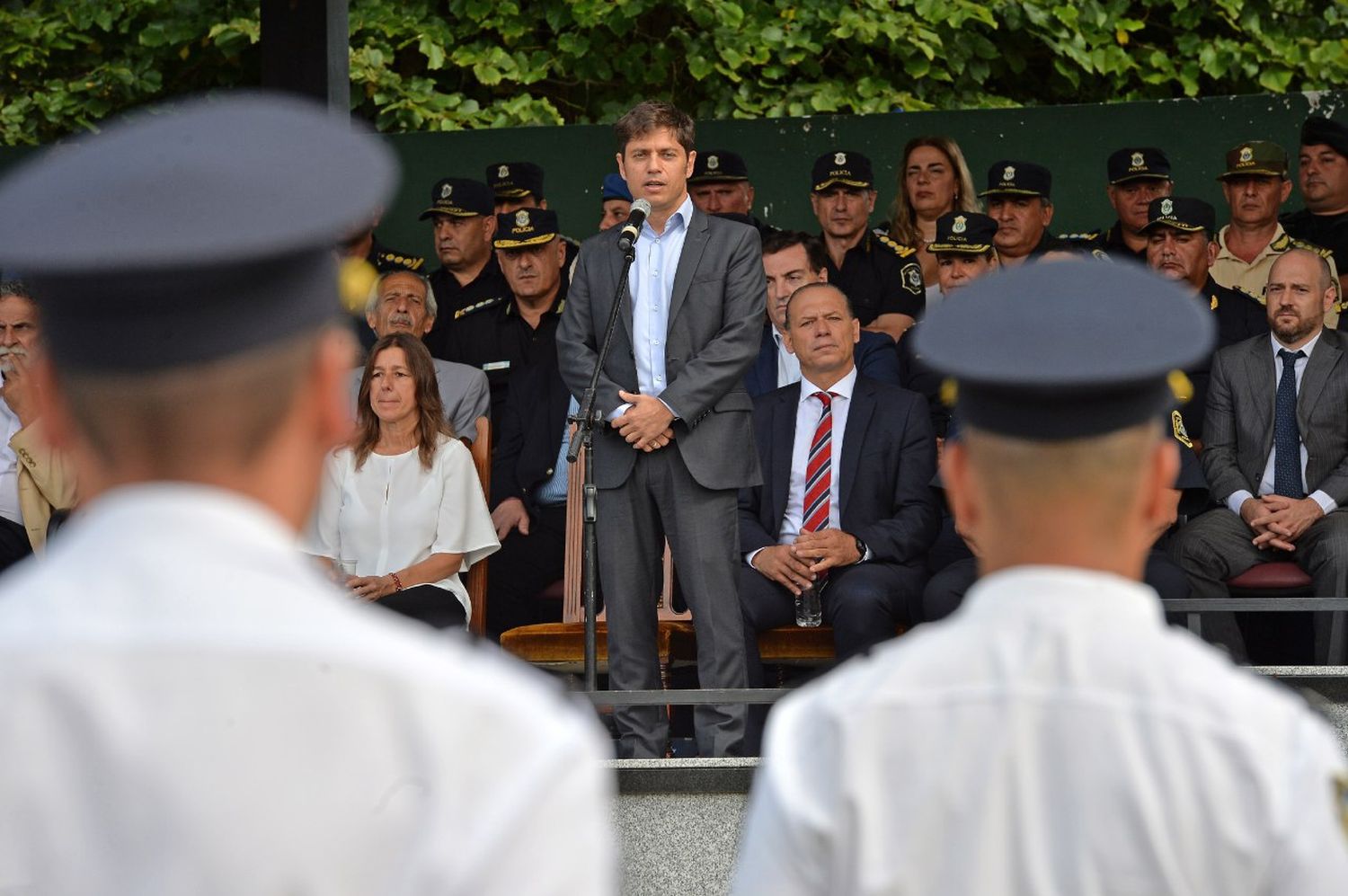 Kicillof, con Berni y Frederic: "Necesitamos una policía profesionalizada y profundamente democrática"