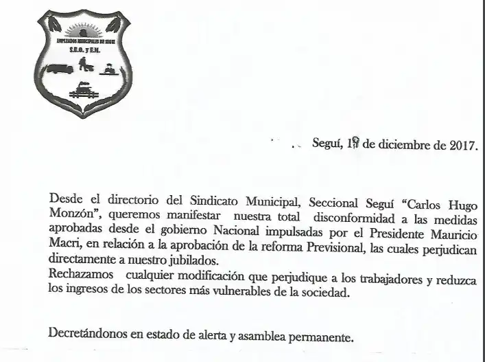 Disconformidad con las medidas aprobadas