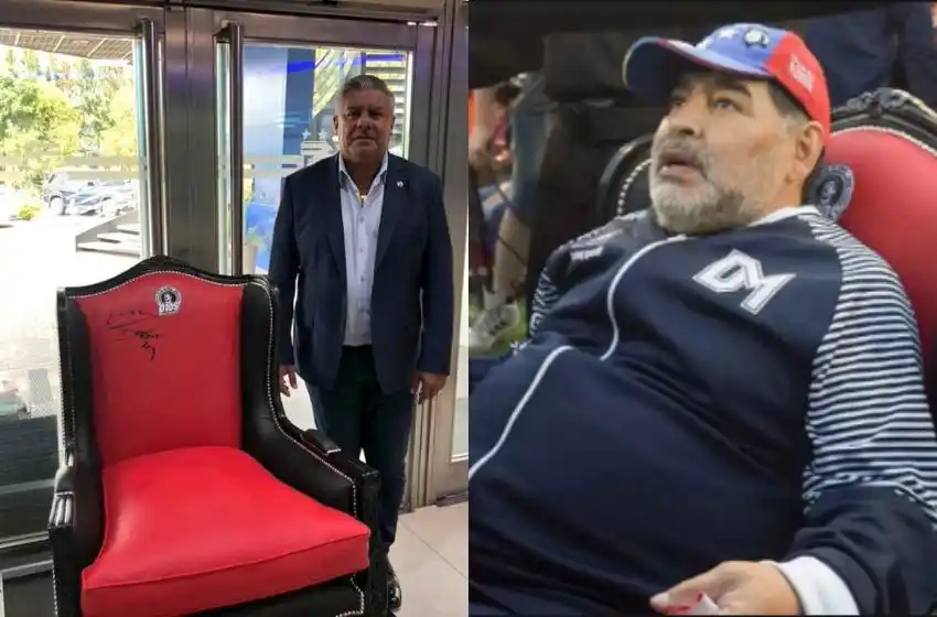 El trono que Maradona usó en el partido de Newell’s ante Gimnasia fue a parar a un sitio muy especial