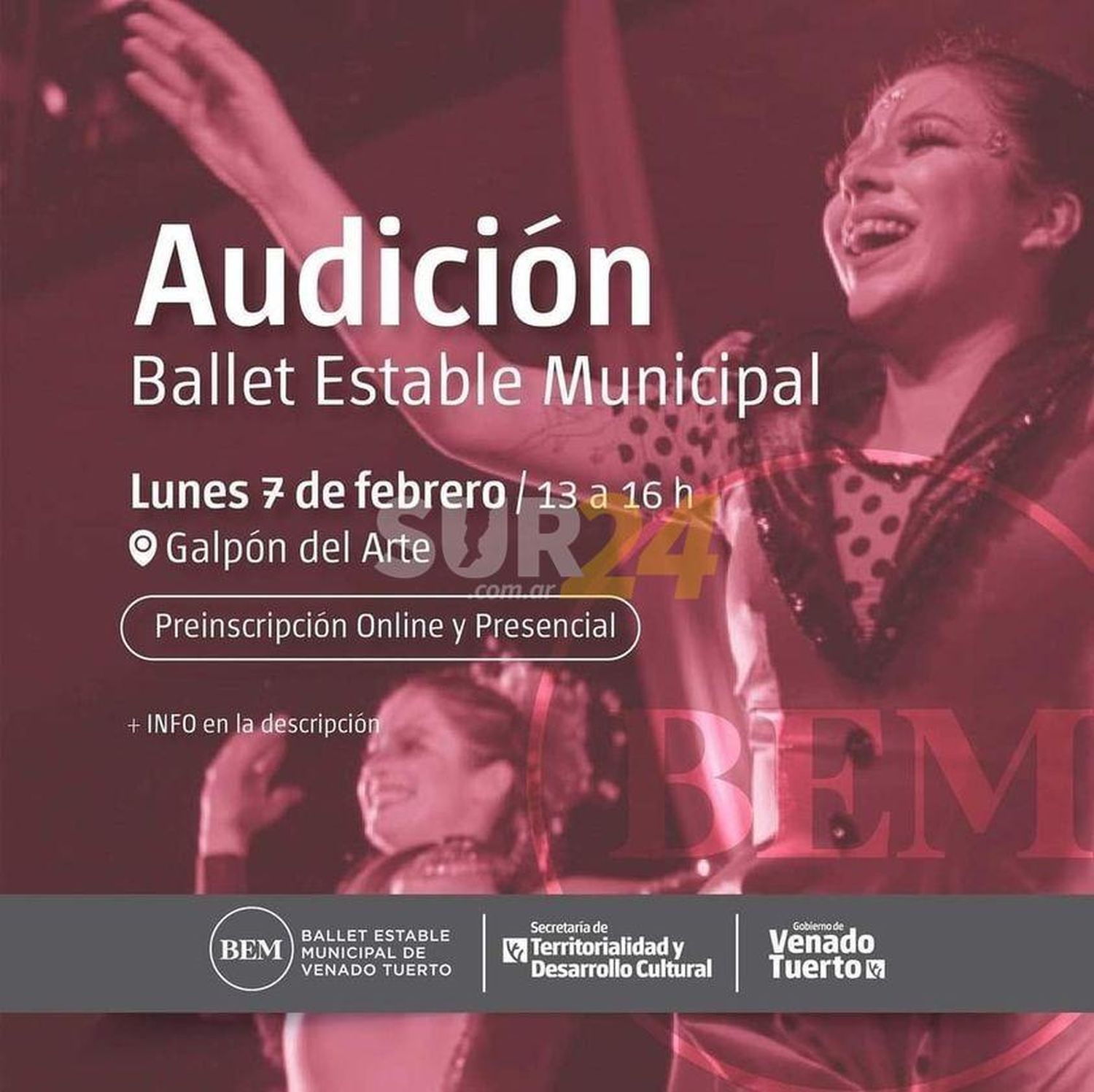 Audición para bailarines que quieran integrar el Ballet Estable Municipal