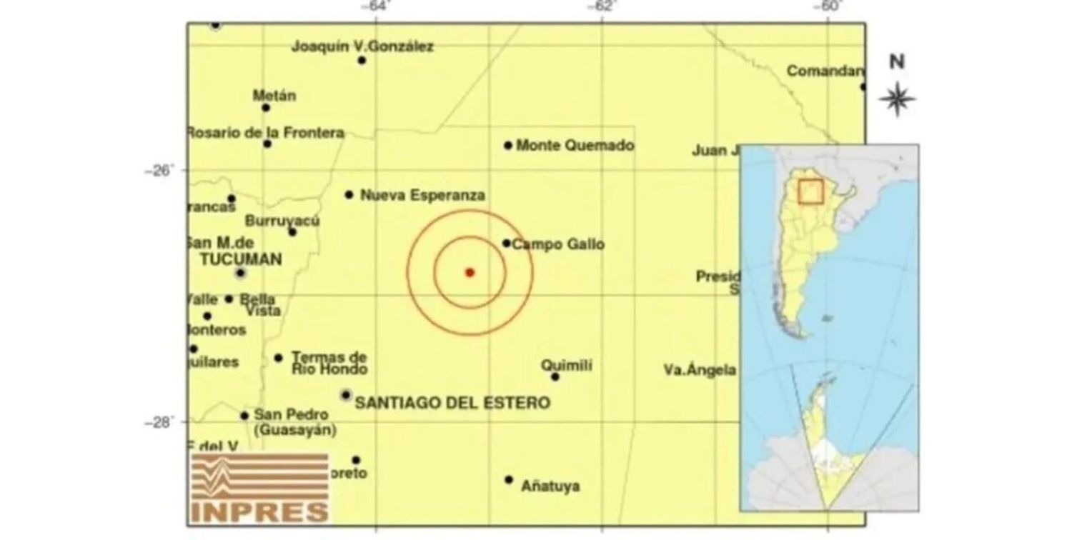 Sismo de 6.4 grados en el noroeste de Santiago del Estero