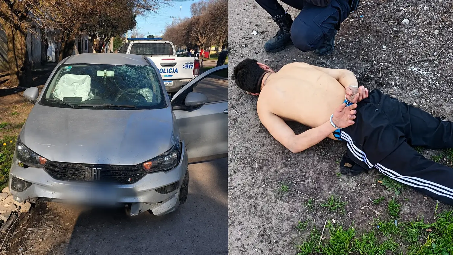 Robó un auto, atropelló a una mujer durante la fuga y terminó detenido