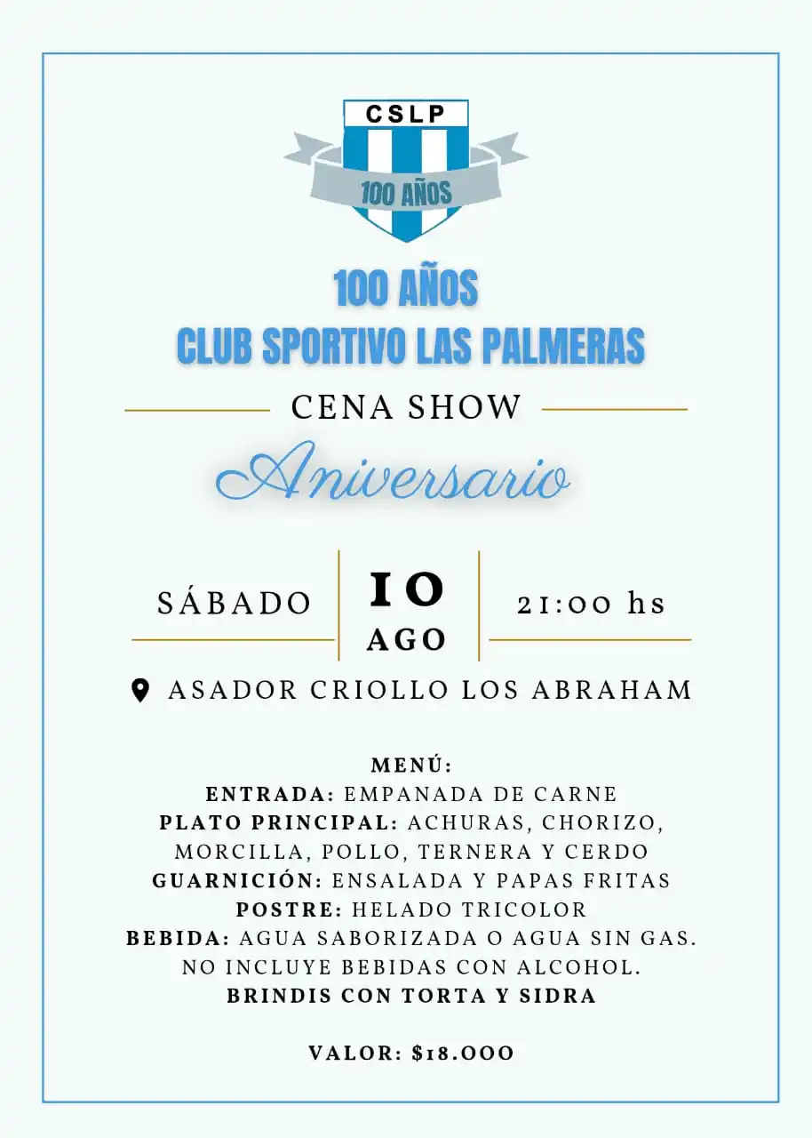 Las Palmeras cena aniversario