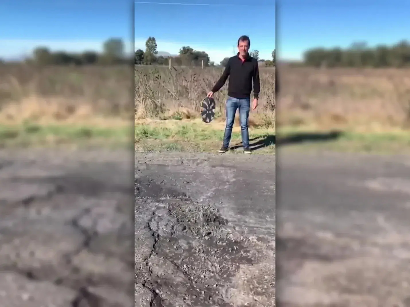 Bolívar: mientras Kicillof visita la ciudad, un concejal de LLA le reclama la reparación de la Ruta Provincial 65