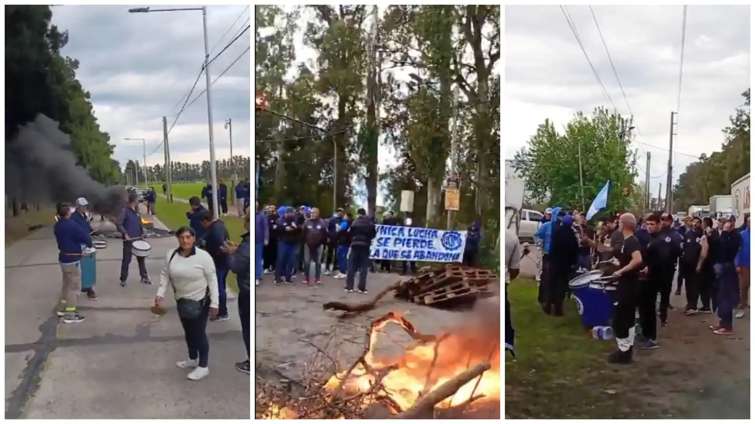 Los trabajadores bloquean los accesos al Parque Industrial.