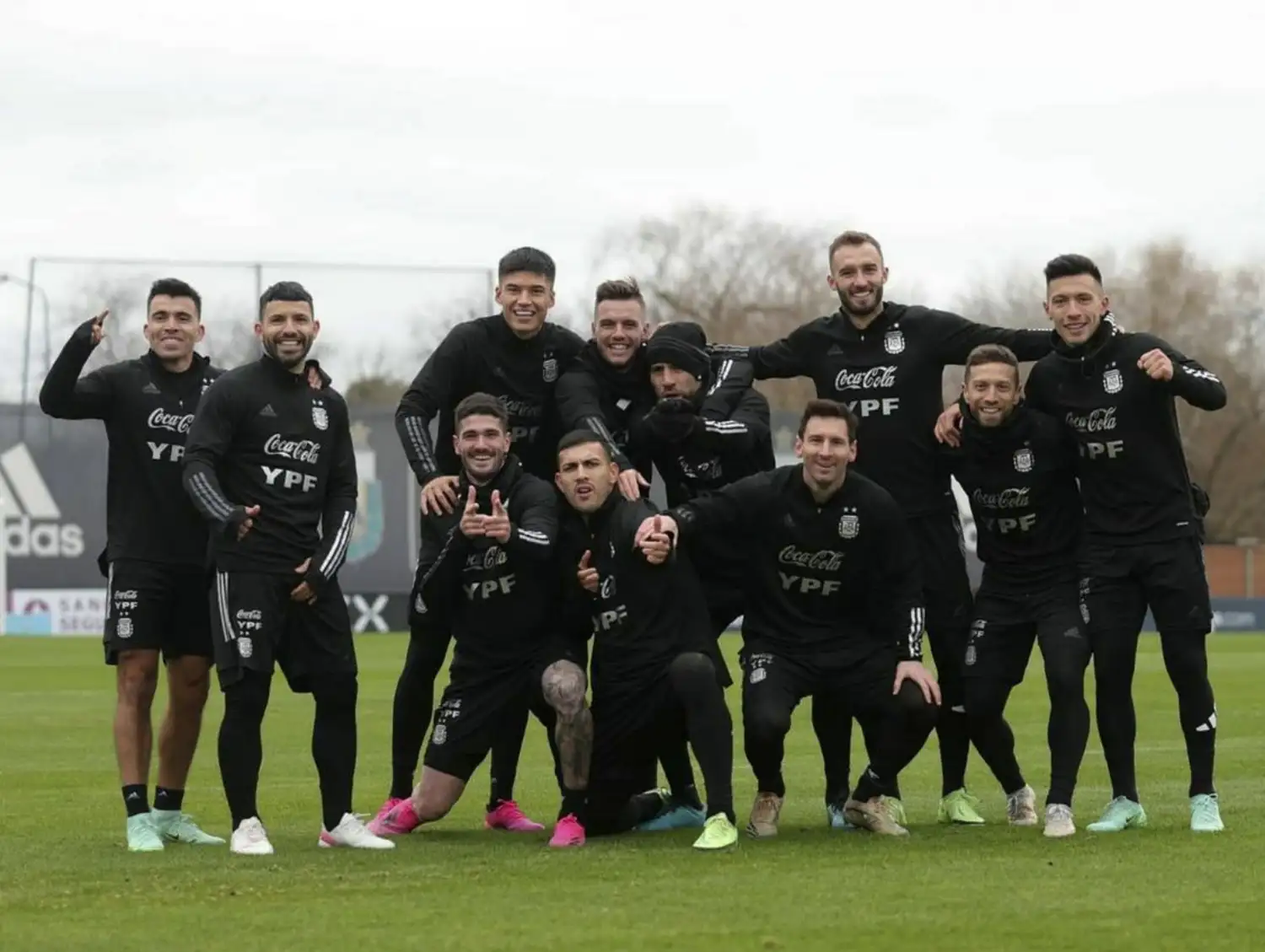 Los jugadores del seleccionado en la última práctica.