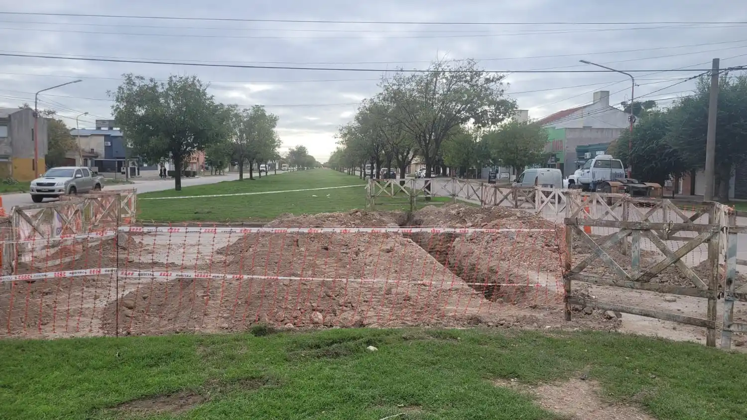 Uno de los sectores donde se realizó el empalme de cañerías es avenida Almafuerte y Lamadrid
