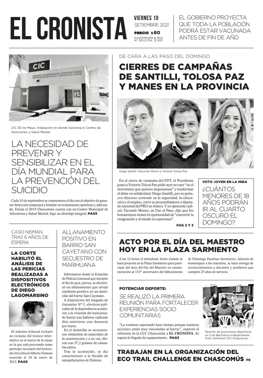 Tapa 10 setiembre 2021