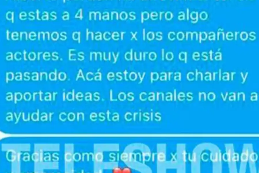 El mensaje de Florencia pidiendo por los actores y actrices