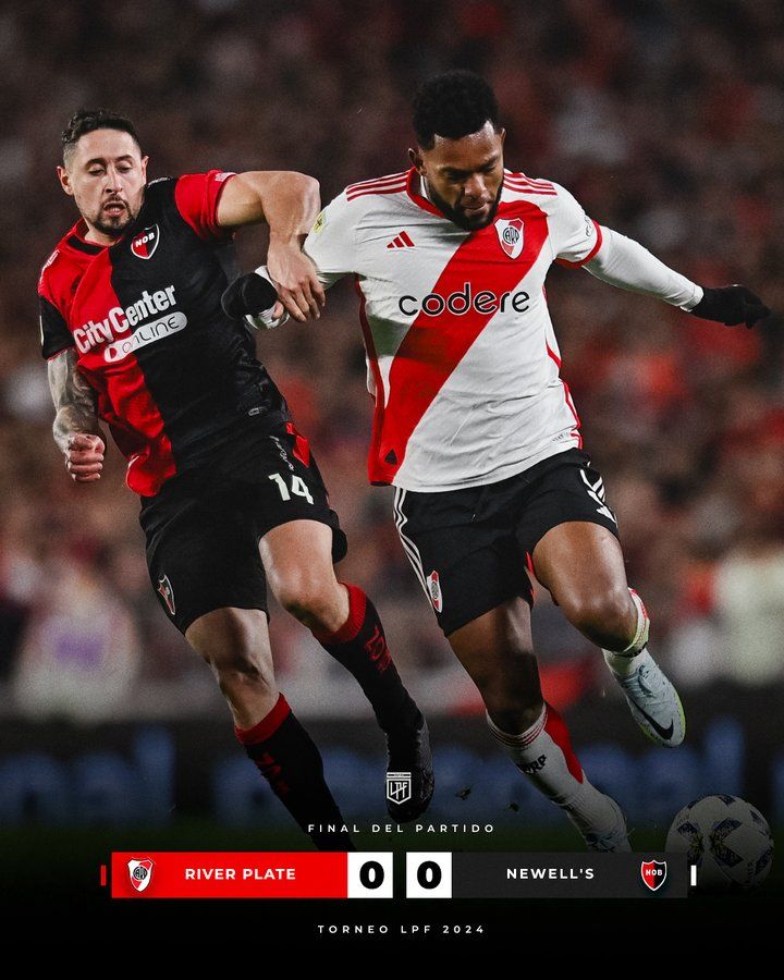 El River de Gallardo, con tres mundialistas, empató con Newell’s en el Monumental