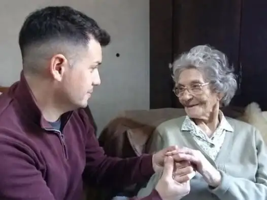 Florinda con uno de sus nietos Nicolás