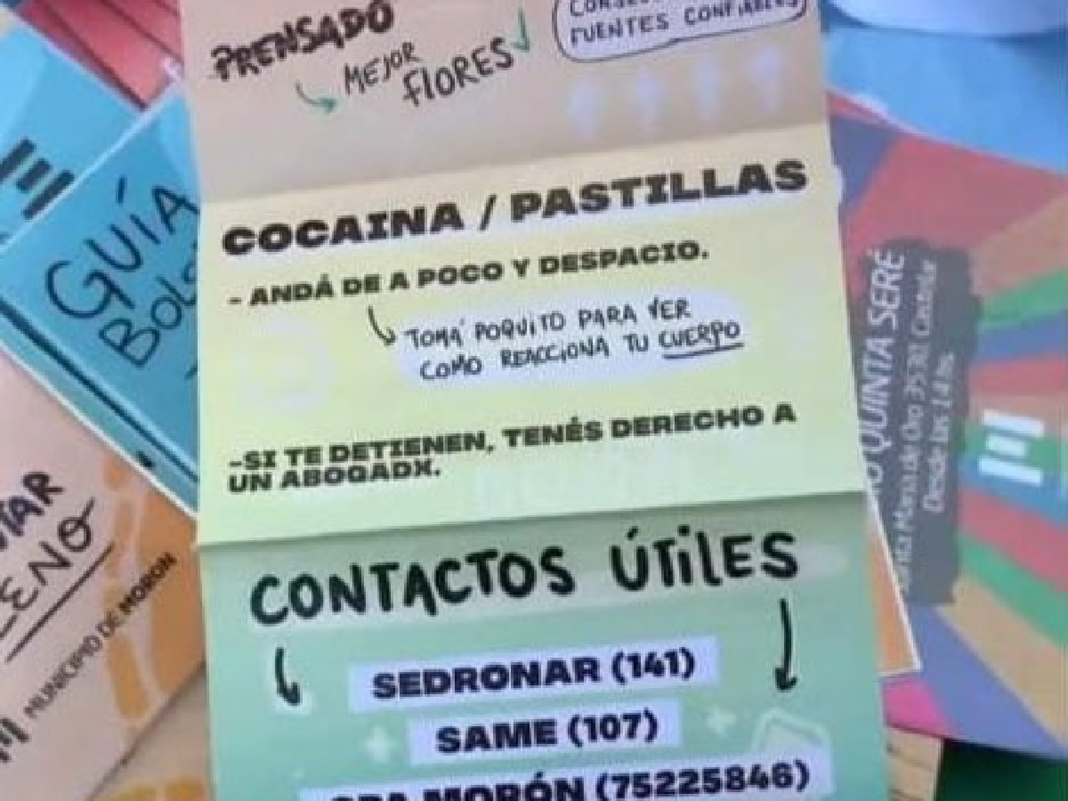 Fuertes críticas por folletos sobre consumo de drogas que difundió la Municipalidad de Morón
