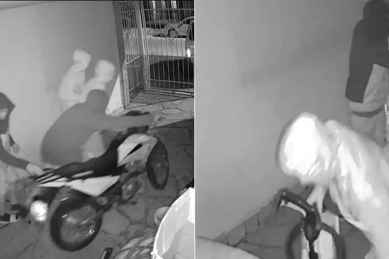 El primer robo; donde se observa a un grupo de delincuentes ingresando a la propiedad.