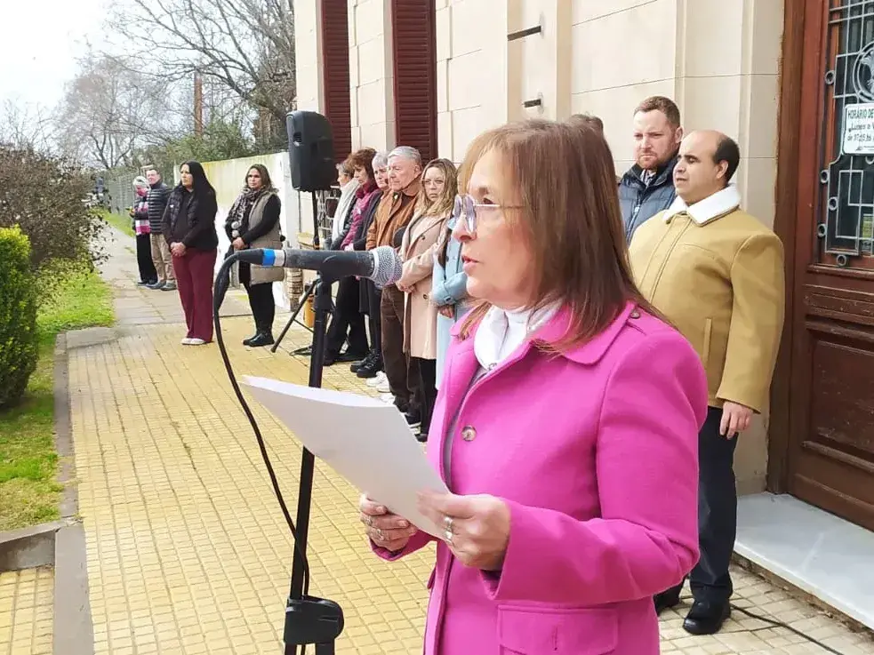 María Laura Dumrauf durante su discurso