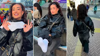 Una influencer española caminó descalza por Tokio y el resultado sorprendió a todos