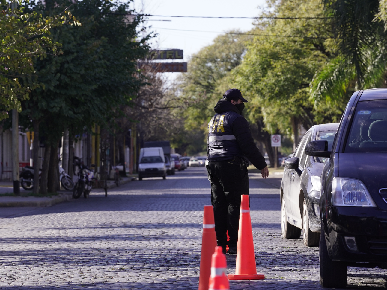 Control de Policía Federal para detectar drogas ilícitas