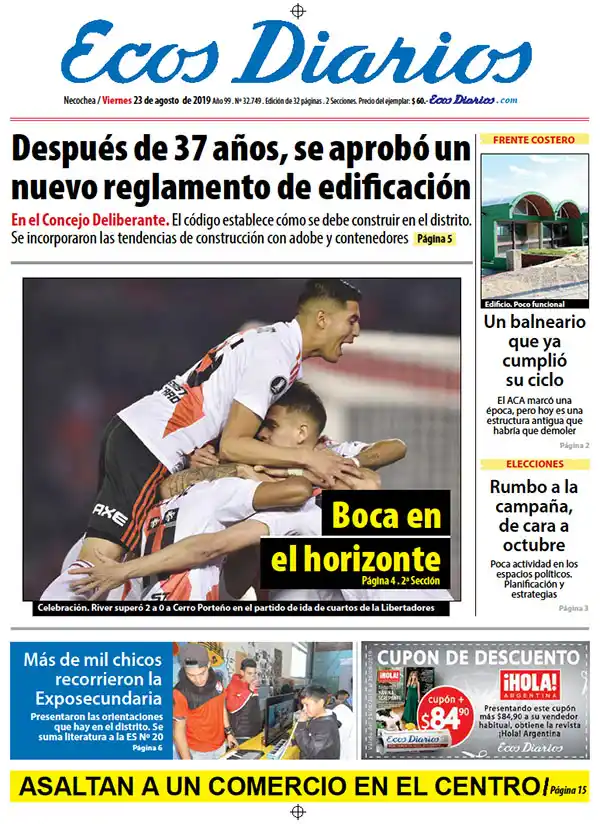 Tapa del 23 de agosto de 2019