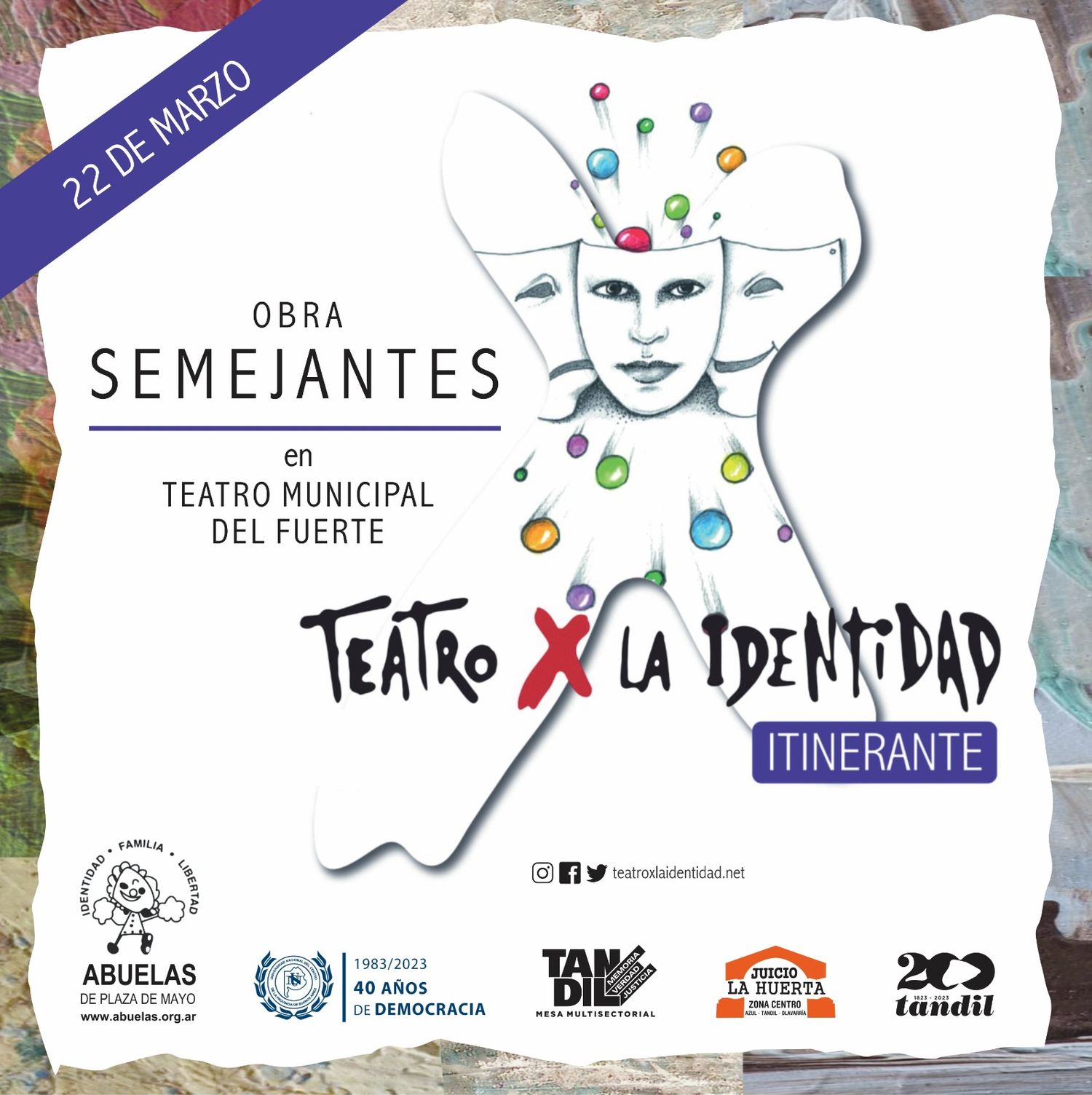 Afiche promocional de Teatro por la Identidad