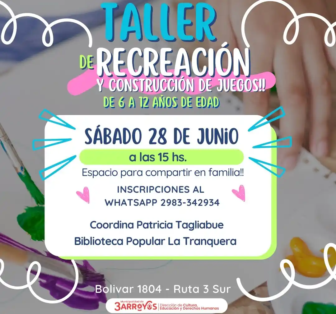 Taller de recreación y construcción de juegos en la Biblioteca Popular La Tranquera