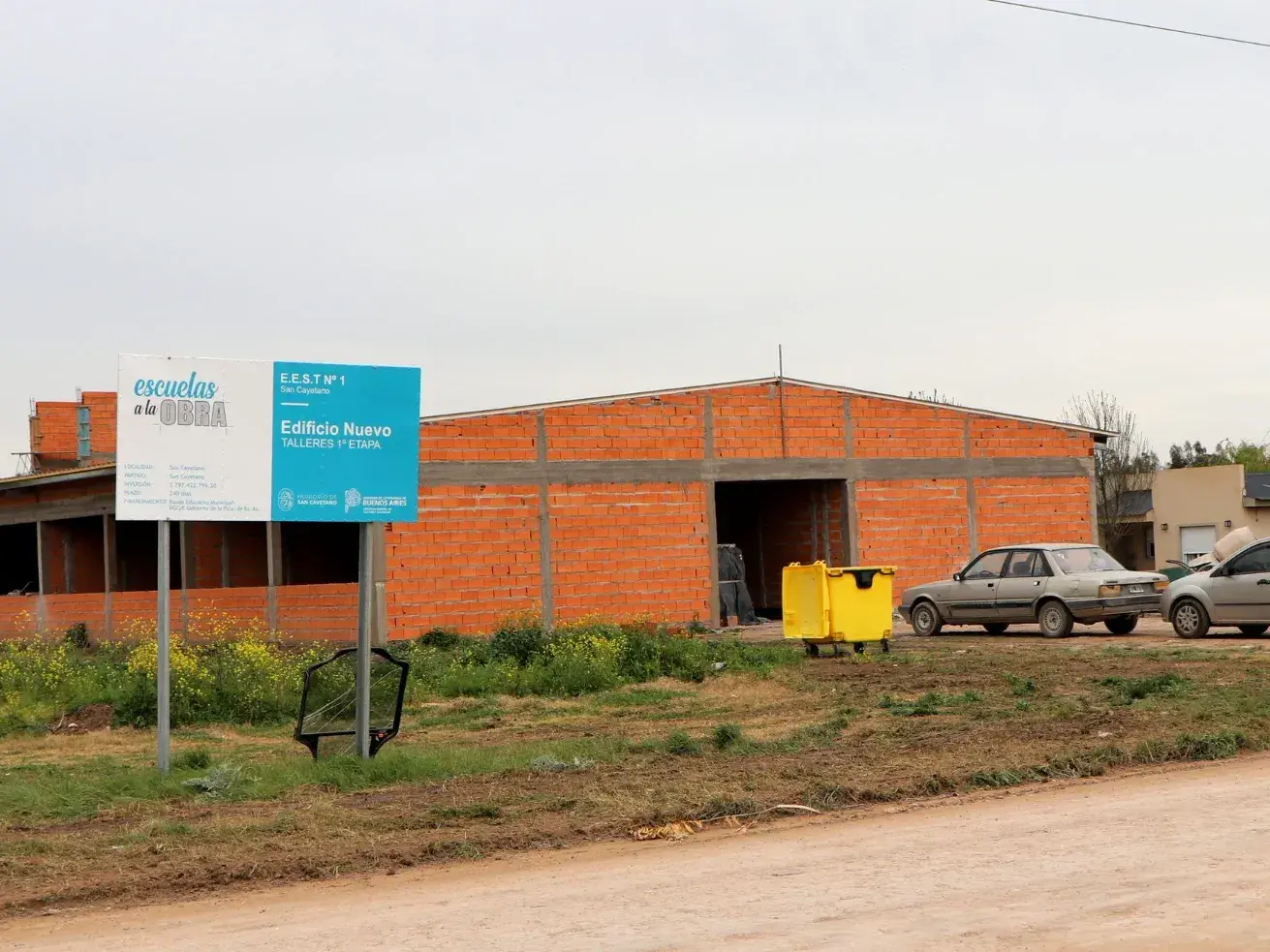 Obras. Sigue avanzando la construcción de la Escuela Técnica N1 de San Cayetano