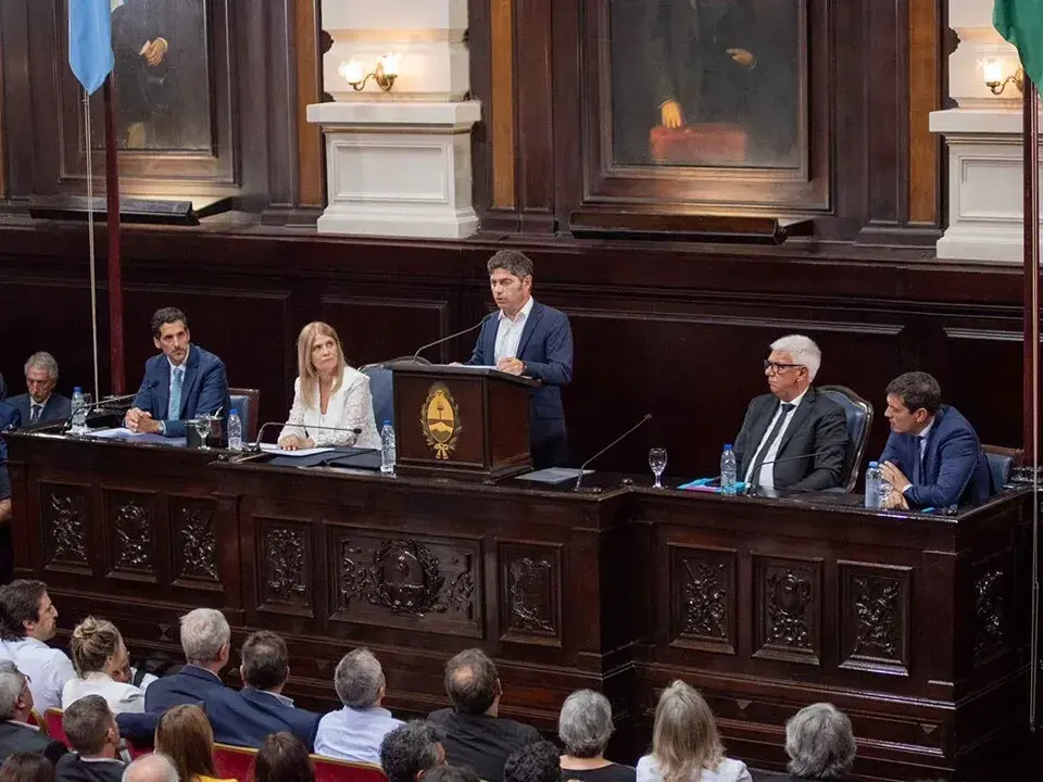 Axel Kicillof en la apertura de sesiones en la Legislatura bonaerense. El debate sobre la reforma política abrió la discusión por la Octava Sección Electoral.