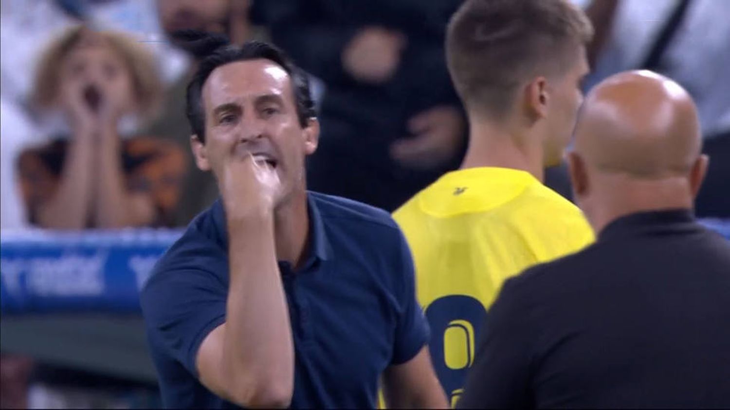 Unai Emery se fue expulsado y se quiso pelear con el argentino Jorge Sampaoli