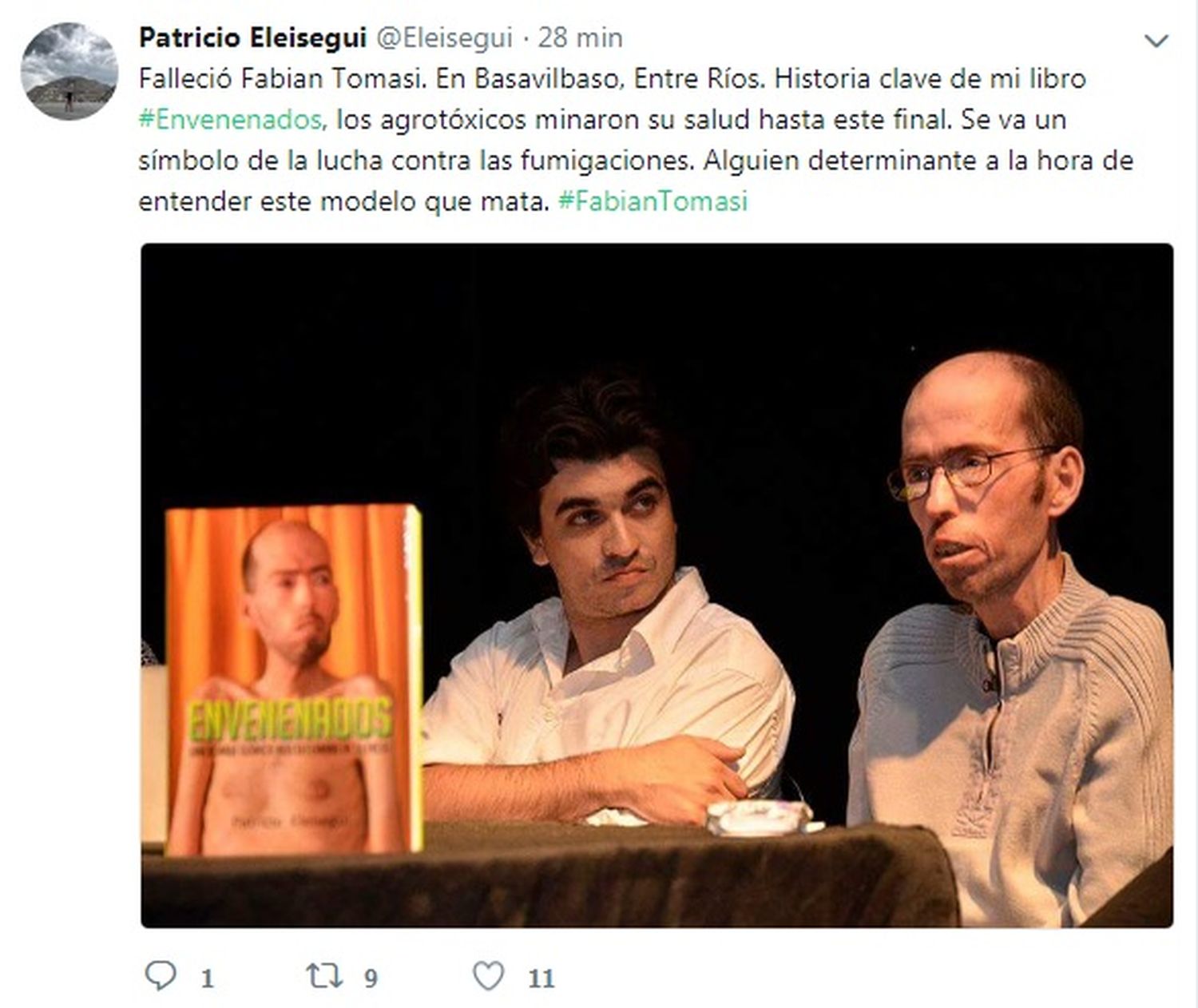 Murió Fabián Tomasi, el hombre envenenado con agrotóxicos