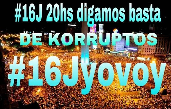 #16J: Preparan una nueva marcha a nivel nacional contra el Gobierno de Cristina