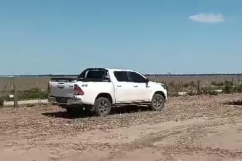 La camioneta marca Toyota Hilux SR, color blanca, patente AF519