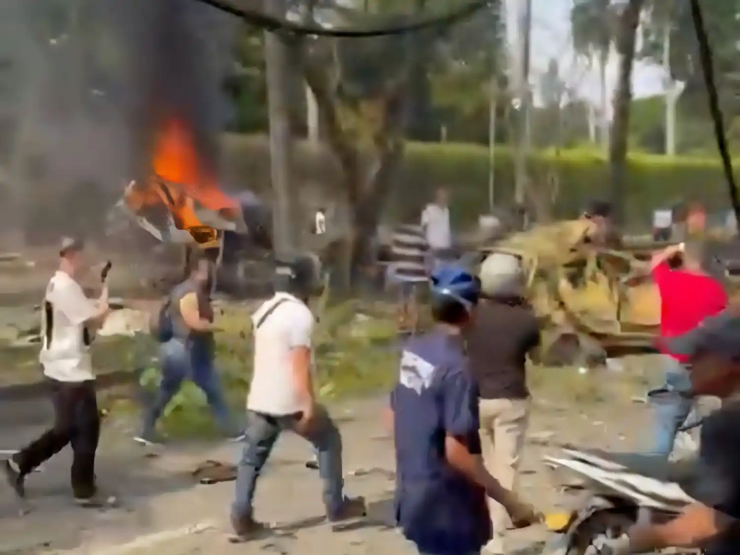 Imagen de redes sociales del atentado en Cali.