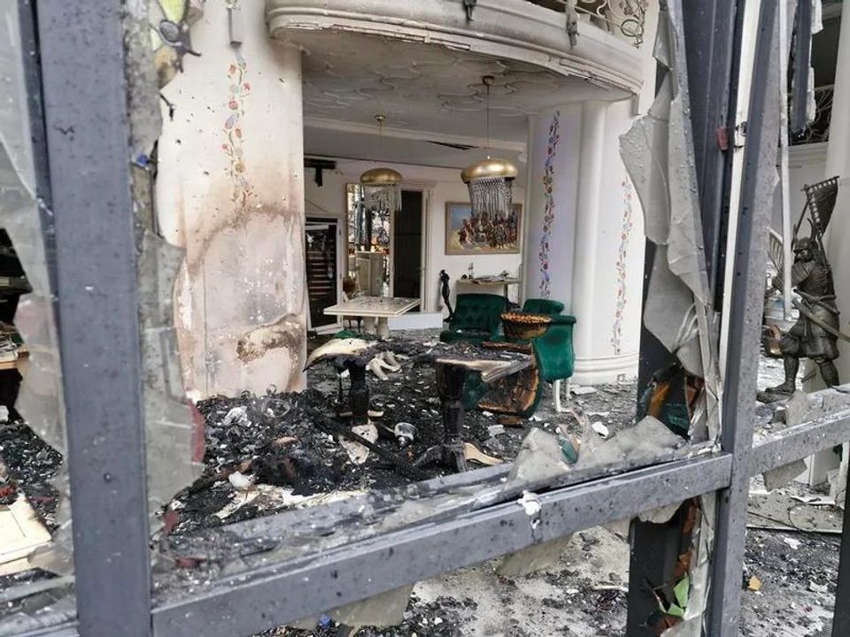 Daños en Kiev después de un ataque de Rusia