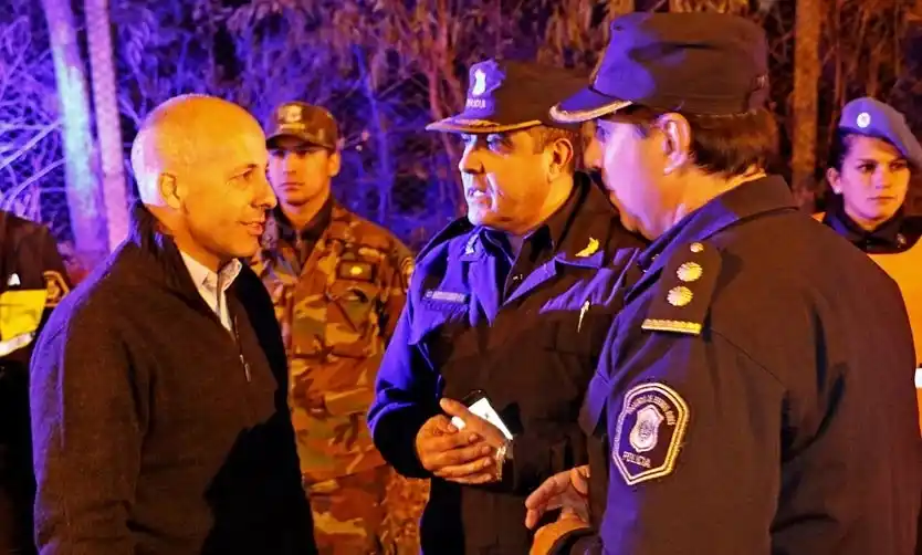 Ducoté y Piazzale (centro) en uno de los últimos operativos de saturación realizados en Pilar.