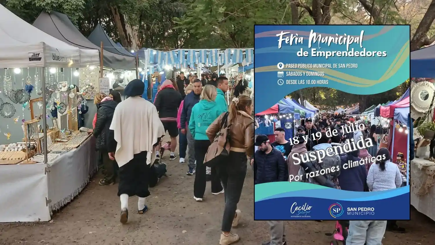 Suspendieron la Feria Municipal de Emprendedores por las condiciones climáticas